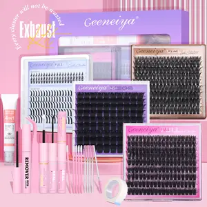 Handle Exclusive Live Only-Geeneiya 5 Styles Lash Clusters Kit, Volume/ Mega/ Bottom Eyelash Clusters Extensions with Everything You Need for Beginners and Proficient, DIY at Home Easily TikTokShopBlackFriday