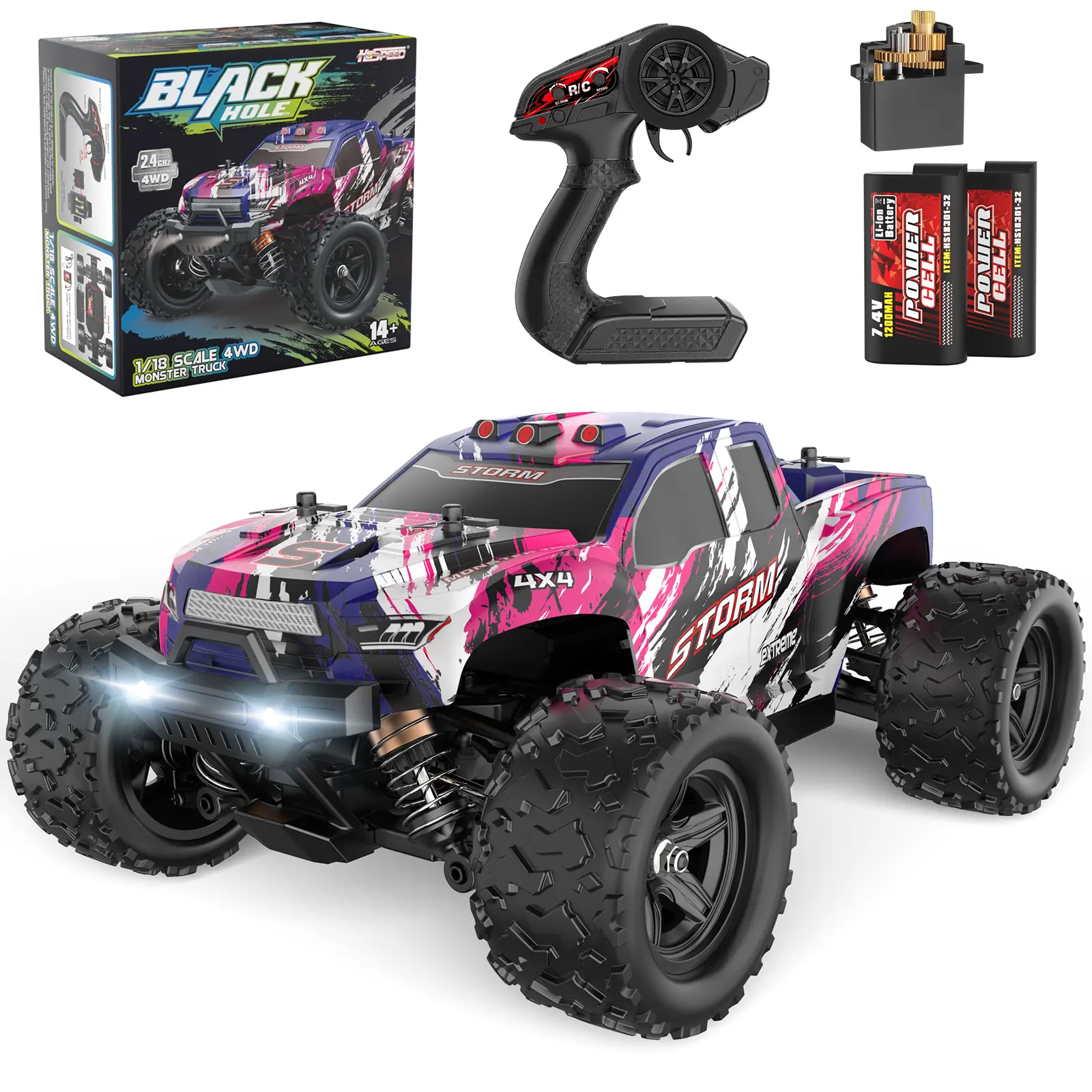 Pro 4x4 RC Building Blocks Car Kit – 36 KPH High Speed 2.4GHz Remote Control Off-Road Truck, DIY Brick Vehicle with Rechargeable Batteries, STEM Gift for Boys 8-12 Teens
