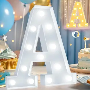 LED Marquee Letter A Lights Warm Cool White Light Up Alphabet Decor for Boys Girls Party Wedding Bar Night Light Birthday