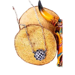 Checker Circle Necklace