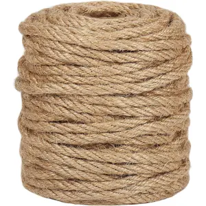 5mm Jute Rope, 98    Jute Twine for Crafts,   , Garden , Bundling and  (Brown)