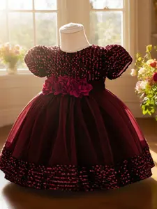 Toddler Girl's Glitter Sequin Decor Party Dress Cute Princess Dress for Party Performance Wedding Guest Kids Clothes for All Seasons