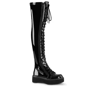 Demonia Emily-375 Black Patent Over-the-knee Boots Demonia Emily-375 Black Patent Over-the-knee Boots