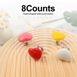 8 Counts Love Heart Shaped Toilet Tank Button Pusher,  Heart Toilet Button Extenders，Push Rod Assistants to Prevent Nail Damage During Flushing