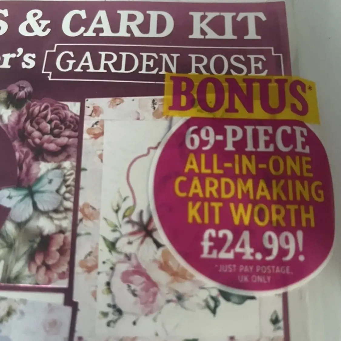 Aceville PaperCrafter UK 76-Piece Garden Rose Die-Cuts & Card Kit Dawn Wheeler