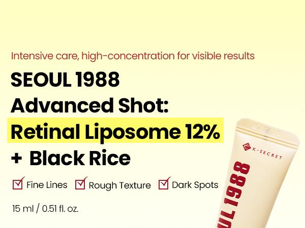 [KSECRET Official] SEOUL 1988 Retinal Advanced Trio | Complete Retinal Routine with 2% Serum + 4% Eye Cream + 12% Shot | Intensive Wrinkle Care, Pore Minimizing & Skin Renewal