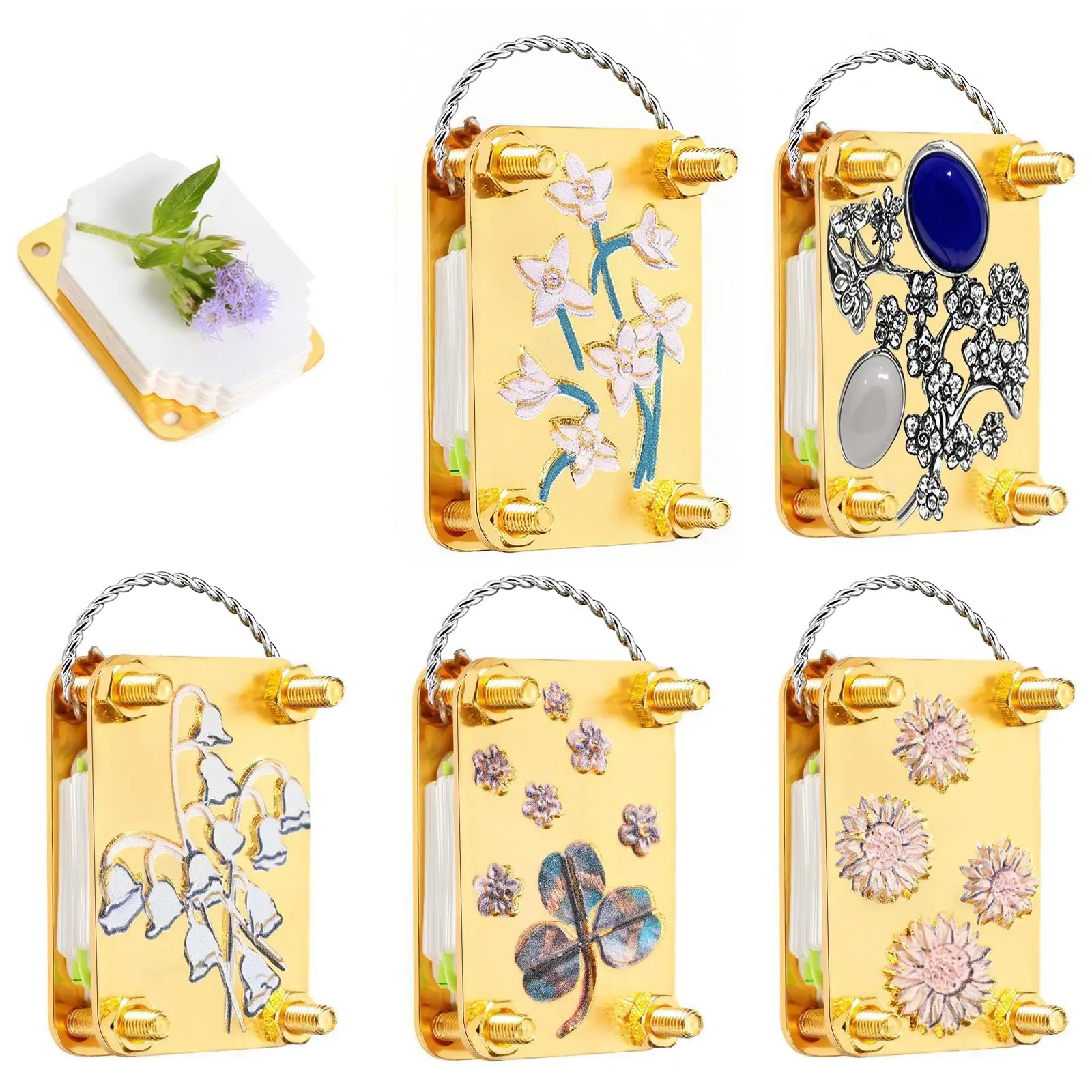 Micro Flower Press, Miniature Flowers Press Kit, Plants Art & Crafts Metal Flowers Pressing, DIY Pressed Plant Preservation Kit