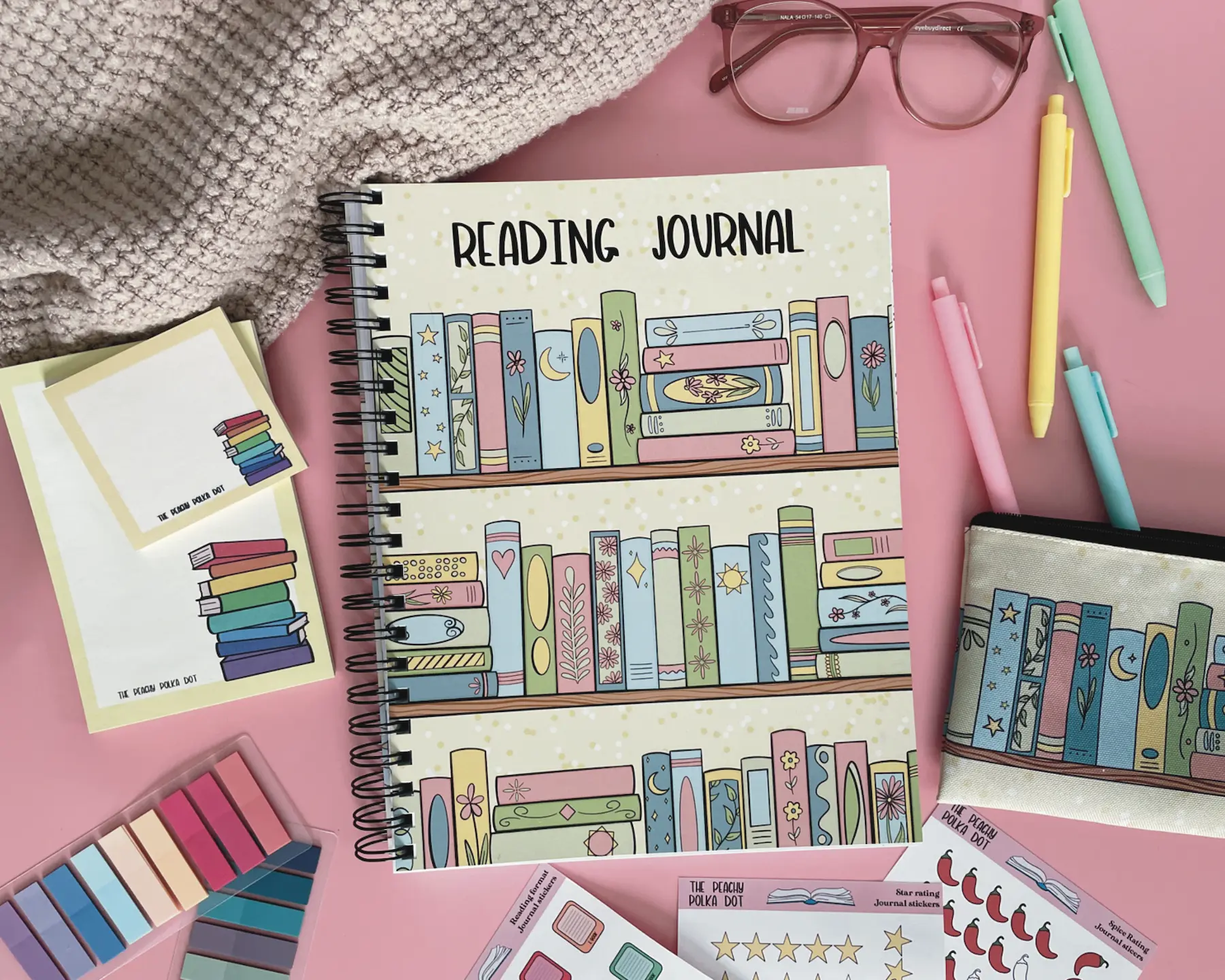 XL Reading journal, 100 book review pages, coloring pages and reading prompts plus more! diary notebook