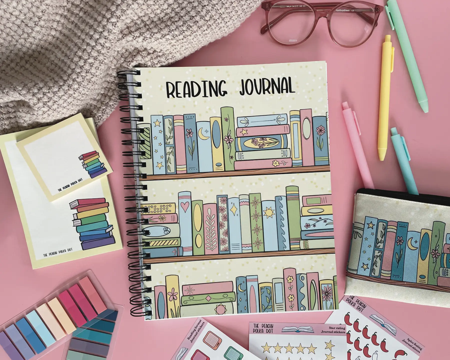 XL Reading journal, 100 book review pages, coloring pages and reading prompts plus more! diary notebook