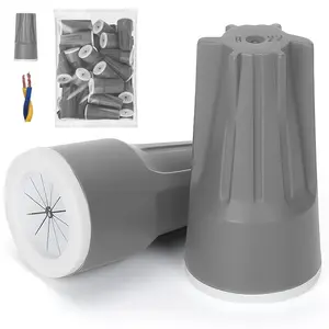Lenporl 50PCS Waterproof Wire Connectors Grey 22-10AWG, IP68 Waterproof Wire Nuts for Landscape Lighting, Heavy-Duty Waterproof Electrical Connectors for Irrigation, Wet and Dusty