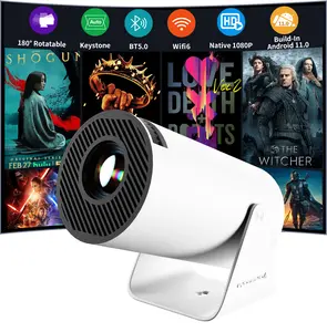 AstronautProjector Portable Mini Projector with WiFi6 & BT5.0 Smart Projector 4K Decode Auto Keystone 1080P Support Movie Projector Built-in Android 11.0 OS for Outdoor Home Theater Compatible with Smartphone Tablet Laptop Game next White Audio projectors