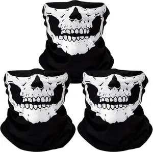 3Pcs Skull Mask Seamless Balaclava Mask,Breathable Face Masks Headwear Scarf