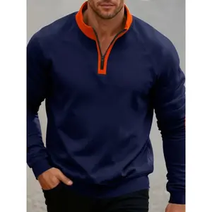 Men's Fall Winter Fleece Half Zipper Pullover Hoodie, Athletic Hoodies Casual Long Sleeve Stand Collar Sweatshirt for Running and Hiking