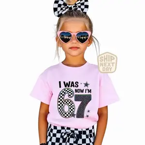 I Was 6 Now I'm 7 Shirt, Funny 7th Birthday Meme Tee, 67 Trend Shirt, Seven Year Old Birthday Gift, Funny Kids Birthday Shirt, 67