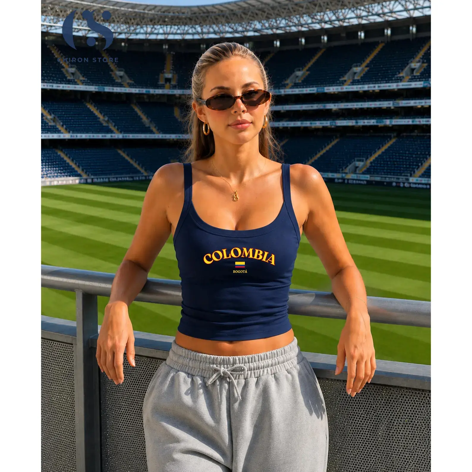 Colombian Embroidered Tank Top, Medellin Inspired Cami, Colombia Pride Sleeveless Shirt, Latina Heritage Summer Outfit