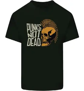 Punks Not Dead Skinhead Skull Mens Cotton T-Shirt Tee Top