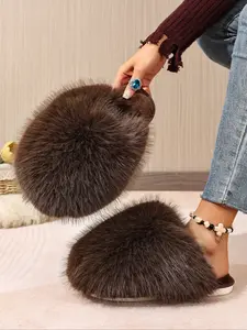 Women's Soft Warm Slippers, Anti-Slip Rubber Winter Home Shoes, Indoor Outdoor Plush Comfort, Essential Footwear for Cold Weather, Fluffy Home Slippers, Fuzzy House Slippers