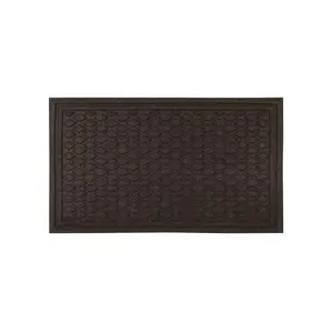 1'6"x2'6" Diamond Tufted Door Mat Dark Brown - Apache Mills: Outdoor & Indoor Stain-Resistant Low Pile Mat