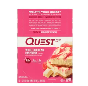 Quest Protein Bar, White Chocolate Raspberry, 20g Protein, 12 Ct