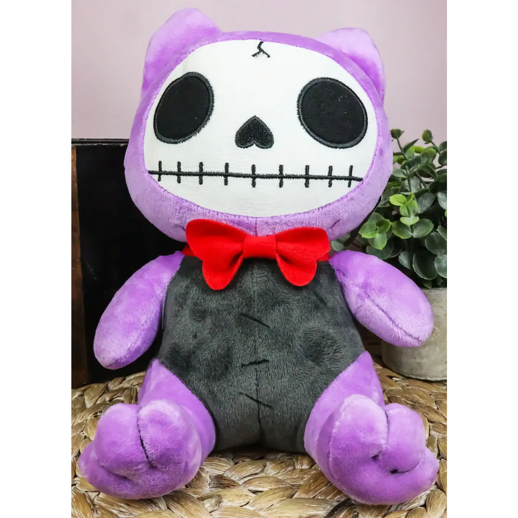 Furry Bones Skeleton Flappy The Bat With Red Bow Tie Plush Toy Doll Collectible