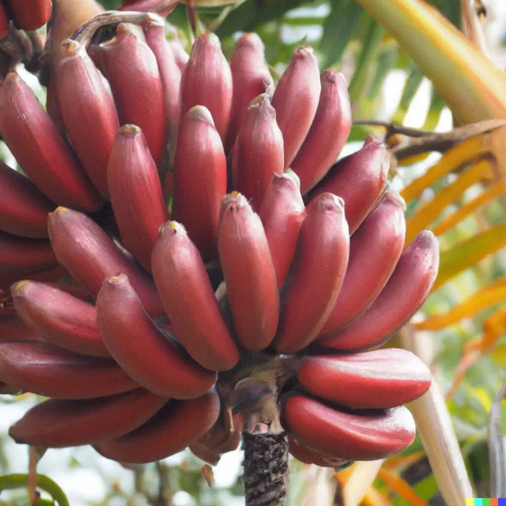 Generic Red Banana Plant, Tropical Fruit Tree Plant, Musa acuminata Red Dacca Tropical Live Fruit Tree, Tropical Live Fruit Seedling, Green