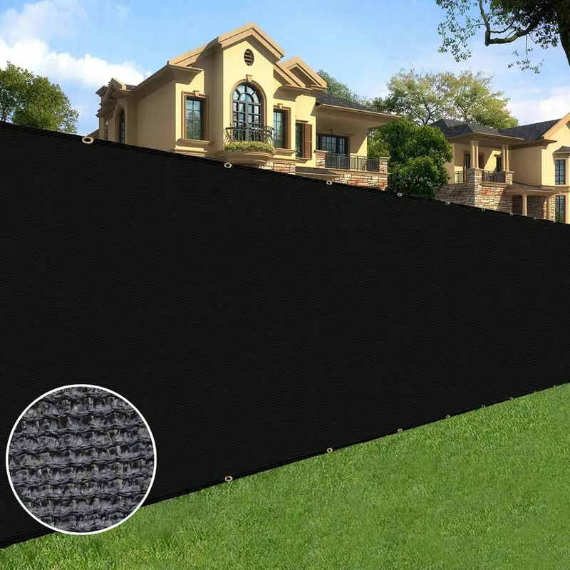6 x 50 ft Privacy Screen Fence Mesh Shade Net Cover for Outdoor Wall Garden Yard Backyard with Grommets Copper Material Sun Protection, Surface, Rustproof