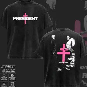 President Band Washed T-Shirt, Hoodie, Collection, Gothic Cross Graphic Tee, Retro Deathcore Style Shirt, Dark Religious Metal Inspired Shirts, Vintage Washed Heavy Cotton Band Tee, Gift for Metal Music Lovers, Alternative Merch for Men & Women P33 PQQ