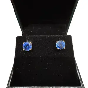 14k Gold Sapphire Stud Earrings earring woman