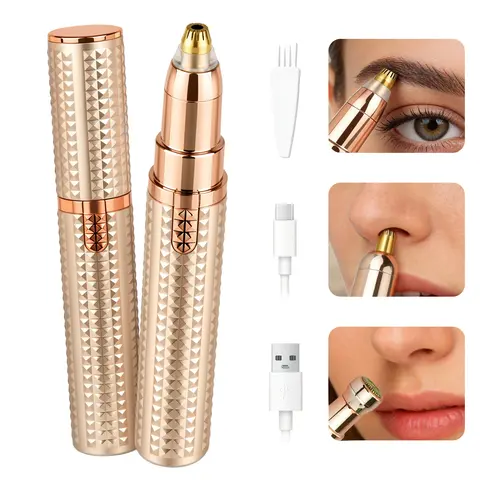Cotsoco 3-in-1 Electric Facial & Eyebrow Hair Trimmer - Hair Remover with 3 Replacement Heads, Pain-Free Trim, USB Recharge, Hold Vertical for Face Area, Perfect Women's Summervibes Gift
