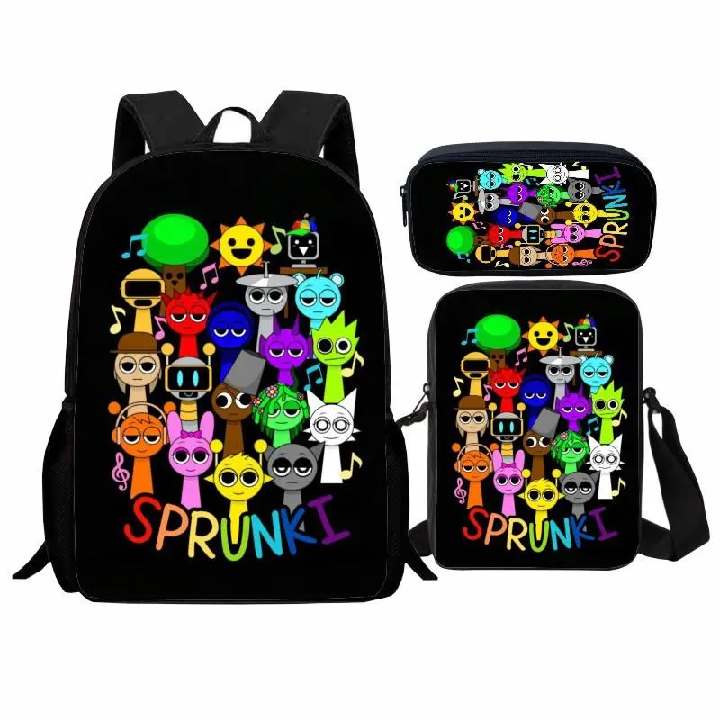 Sprunki Incredibox 6 Anime Backpack for WomenMenTeens, Day Packs Knapsacks Casual Backpacks Gift for Gym Travel Camping Outdoor Work Business