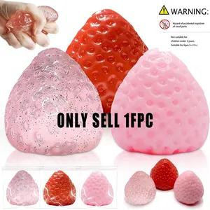 Large Strawberry Squeeze Soft Toy, Cute Fruit Vegetable Stress Relief Toy, Stress Relief Squishies, Birthday Gift for Kids, Office Adult Relaxation, Christmas Party Gift