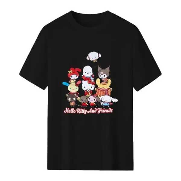 Sanrio Hello Kitty T Shirt Cotton Oversized Streetwear Crewneck Shortsleeve Bow Graphic Tee Summer