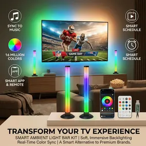 RGBIC Desktop Ambient Light, Music Sync LED Strip Lights with APP Remote Wire Control, 1 to 2 USB Powered, Gaming Room TV Backlight, Content Creator Backdrop, Suitable for Gamers Gen Z WFH, Ambient Lighting for Home Office Bedroom Gift