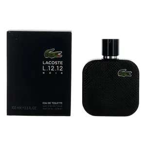 Lacoste L.12.12 Black Noir Men's Eau de Toilette Spray - 3.3 oz, Watermelon & Lavender Scented Men's Fragrance