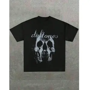 Graphic Cotton T Shirt Plus Size Men Rock N Roll Band Tribute Skull Soft Short Sleeve Casual Summer Top