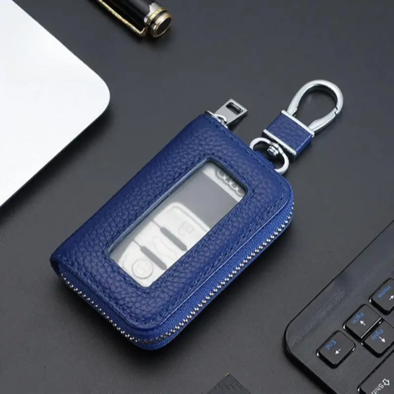 Aeropostale PU Leather Universal Car Key Fob Cover, Men’s Protective Holder, Premium Leisure Accessory with Car Key Protector Function for Vehicle Interior