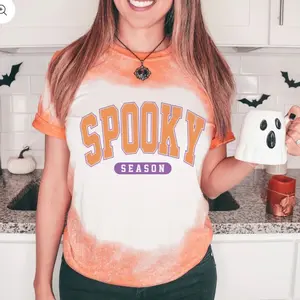 Bleached Halloween Shirt—Spooky Season