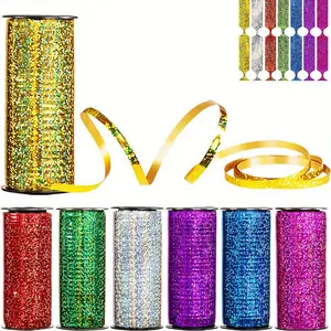 1 roll balloon ribbon cake rope balloon tie rope balloon ribbon, sparkling packaging ribbon crafts and balloon threads, Christmas/birthday party decoration/wedding room/decoration balloon tie rope, bouquet ribbon,