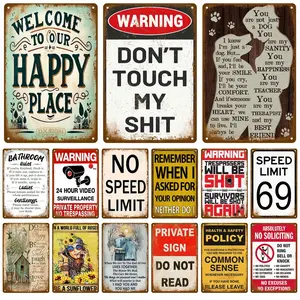 8x12inch Vintage Metal Plate Tin Sign Plates Bar Retro Metal Sign Wall Art Mural Aesthetic Room Home Decor Items Poster Garage Decoration