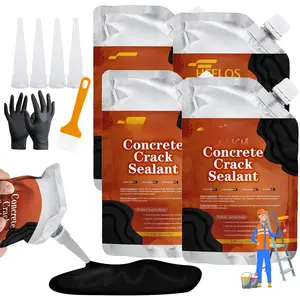 Asphalt Crack Filler 4Pack, High Elasticity Driveway Crack Filler,Self Leveling  Asphalt Crack Sealant Repair Sealer for Blacktop Concrete Cement Driveway,Walkway, Road,Patio(Black)