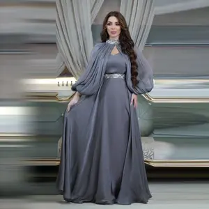 Elegant Two-Piece Satin Abaya – Layali Boutique