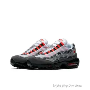 Air Max 95 We Love Nike Bright Crimson Stylish Comfortable Anti-slip Durable Sports Shoes