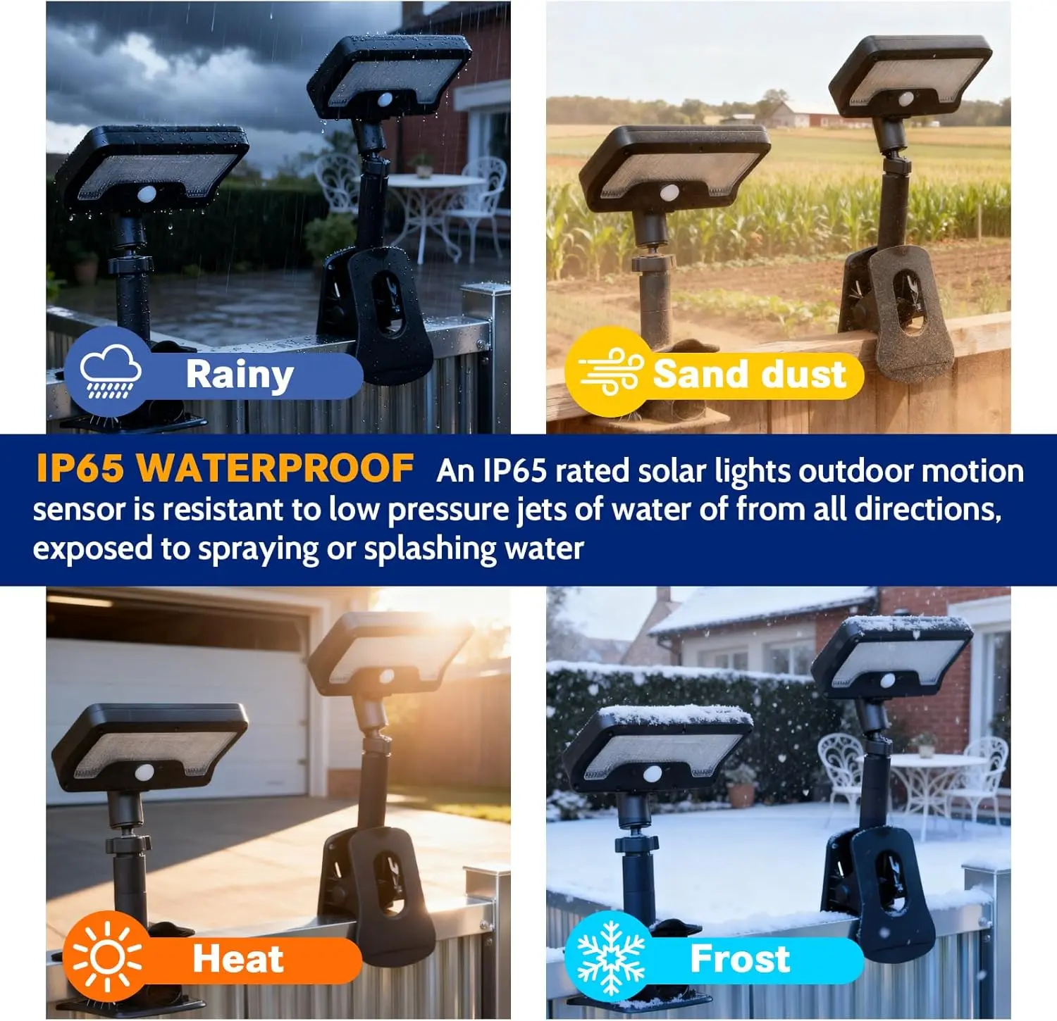 Clamp-on Solar Light with Motion Sensor, 360° Rotatable and Vertically Adjustable Solar Fence Light with 92 LED Lights - TikTok