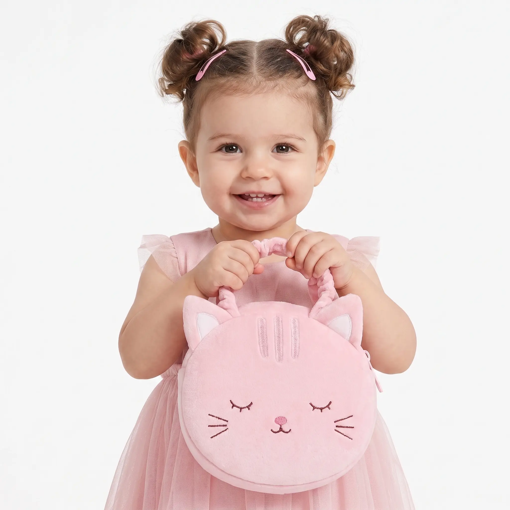 Plush Cat Handbag Cute Girls Tote Bag Adorable Kitty Purse for Toddlers 2 to 6 Years Old birthday Gift Idea & Birthday Gift  My First Kitty Purse