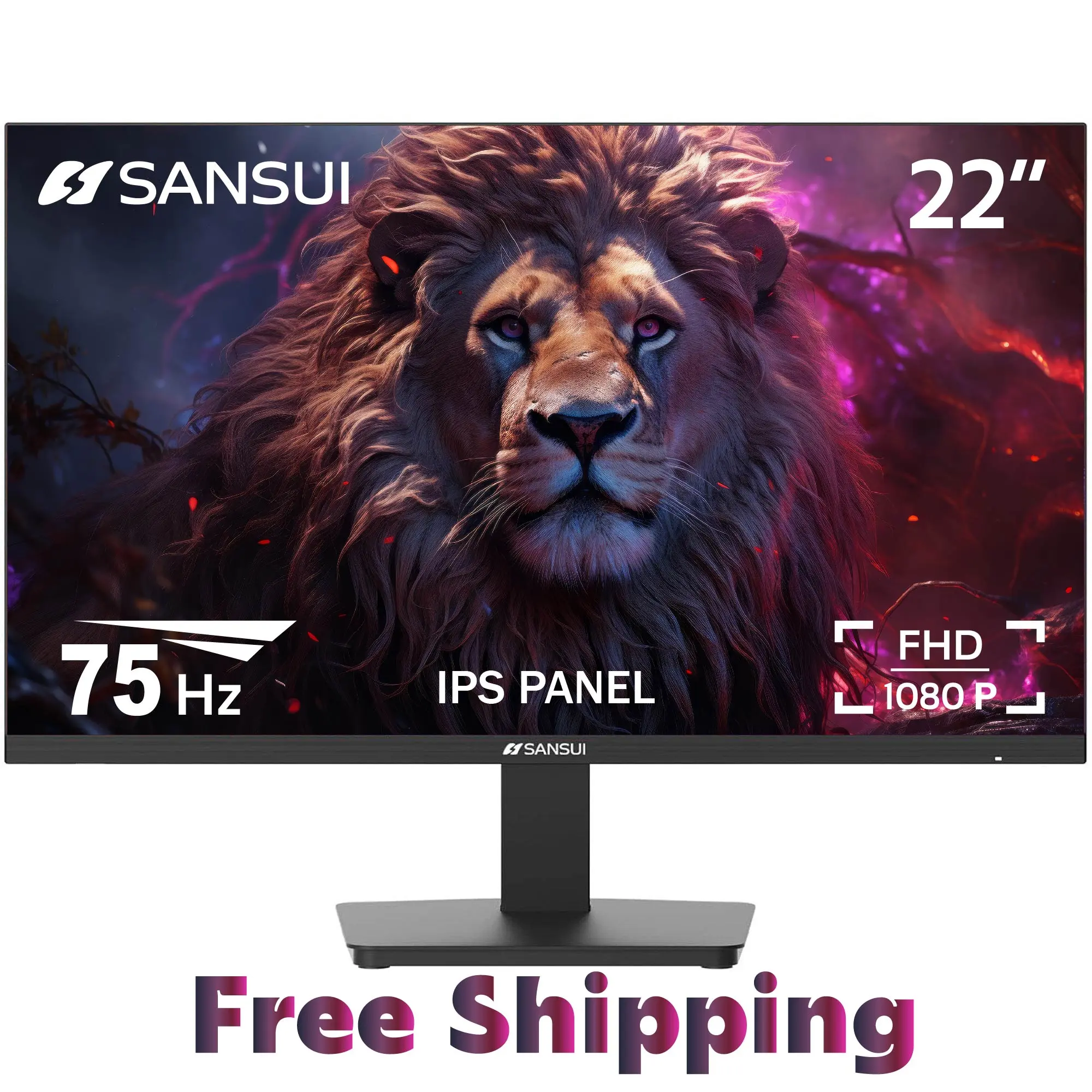SANSUI 22'' IPS 75Hz FHD HDMI VGA Port Monitor (No built-in Speakers) ES-22F2