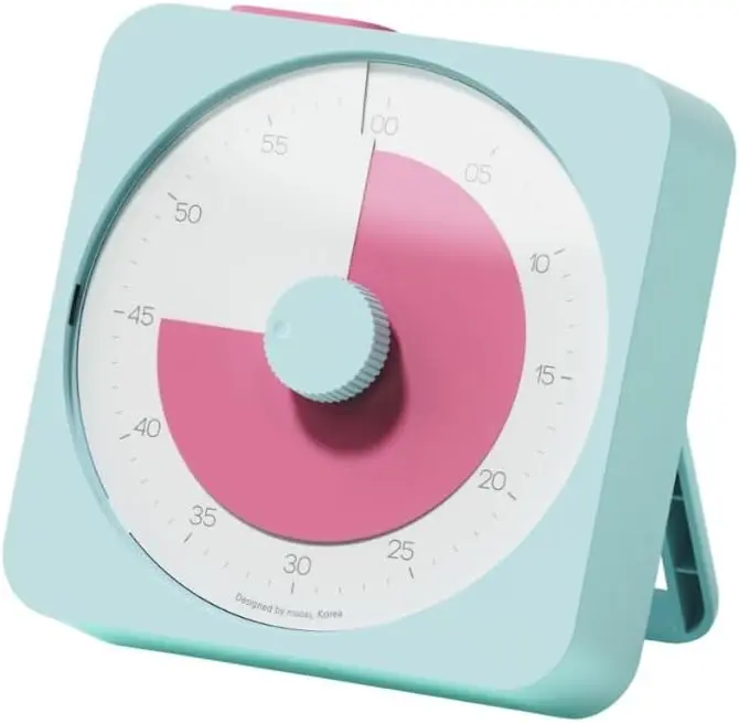 Visual Timer for  & Adults, 60 Minute Analog Countdown Timer for Classroom School, Homeschooling, Silent Visual Timer for Study  Pomodoro Time Management  Operated ( Blue)
