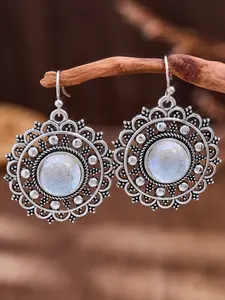 Vintage Western Style Round Hollow Flower Earrings, Boho Ethnic Drop Earrings, Cowgirl Jewelry, Elegant Gift for Women