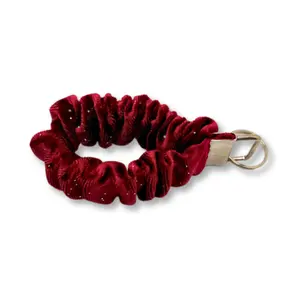 Burgundy Sparkle Velvet Scrunchie Wristlet