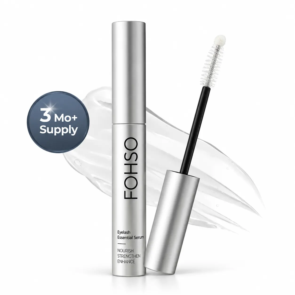 FOHSO Eyelash Serum, Jumbo 15mL/0.5fl oz, Peptide Lash Enhancer, Fuller, Thicker & Longer-Looking Lashes in 2 Weeks, Prostaglandin-Free, Hormone-Free