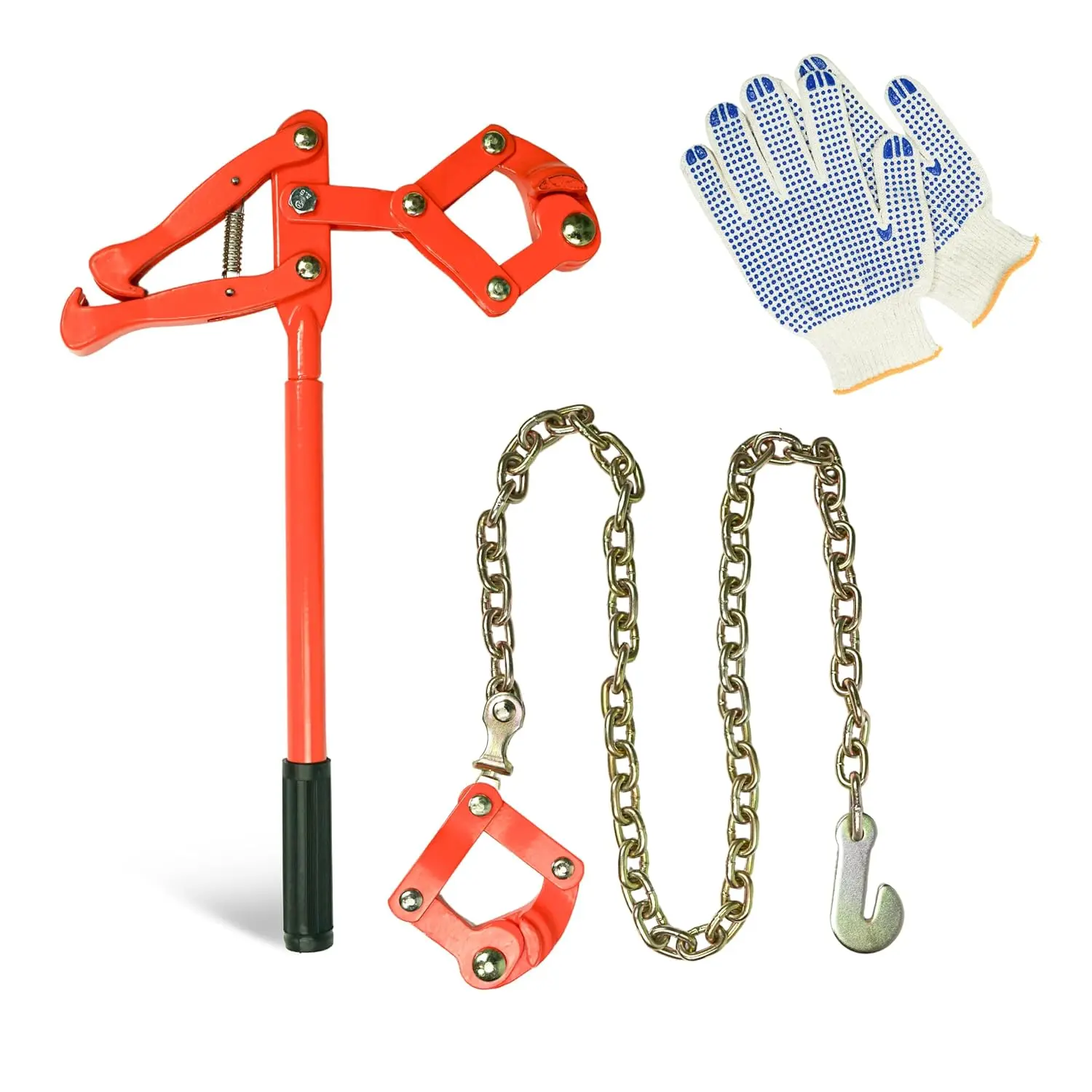 Carbon Fence Tensioner with Gloves - 2200 lbs Capacity Wire Compatible Mechanical Hardware for Fence Pulling on Barbed & Plain Wire Center, End Posts